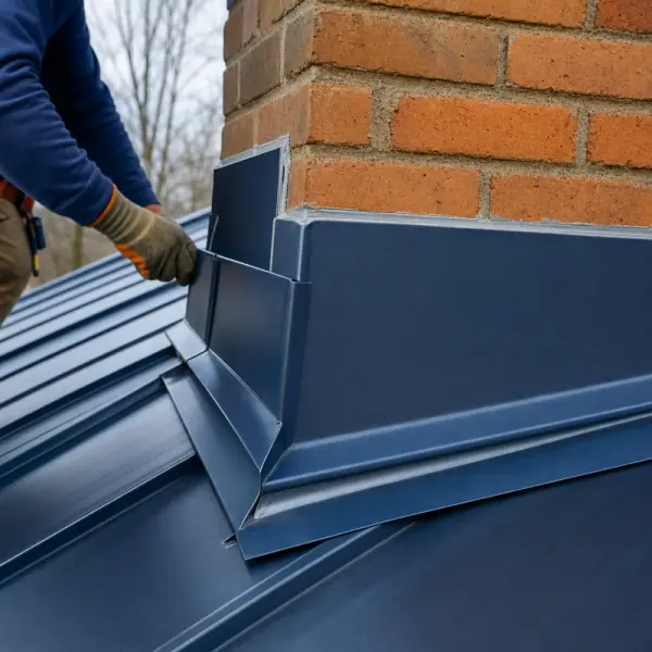 Metal roofing detail in Columbus